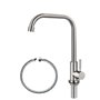 Robinet d'eau froide uniquement Robinet d'évier de cuisine à trou unique SUS304 en acier inoxydable Nickel brossé