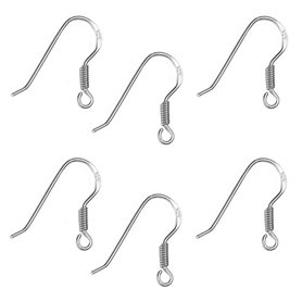 My-Bead 3 paires Crochets pour Boucles d'Oreilles 18mm Argent 925 sans nickel hypoallergénique Qualité par bijoutier DIY