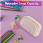 YIUWOD Trousse Triple Compartiment - Trousse Scolaire Rose - Trousse à Crayons - avec 3 Compartiments, Grande Capacité,Peut Cont