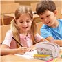 YIUWOD Trousse Triple Compartiment - Trousse Scolaire Rose - Trousse à Crayons - avec 3 Compartiments, Grande Capacité,Peut Cont