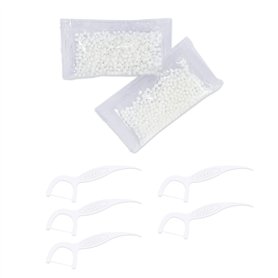 Perles de restauration temporaire de dents 20 g avec 5 bâtonnets de fil dentaire