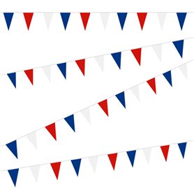 1 guirlande de fanions tricolores de 18 m
