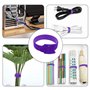Ruayia Lot de 100 serre-câbles auto-adhésifs réutilisables - 12 x 150 mm - Câble de charge Hook & Loop Tape - Violet