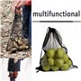 Lot de 6 sacs en maille filet pour équipement de sport avec cordon de serrage - Sac en maille nylon noir pour voyage, cosmétique