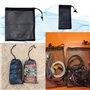 Lot de 6 sacs en maille filet pour équipement de sport avec cordon de serrage - Sac en maille nylon noir pour voyage, cosmétique
