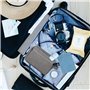 1pc Trousse de Toilette Imperméable Grise, Trousse Cosmétique Grande Capacité avec Anneau de Transport, 1 Sac de Lavage Bleu Cie