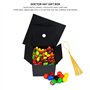 Lot de 16 boîtes à bonbons forme chapeau de remise de diplôme - Boîte cadeau félicitations forme chapeau de médecin - Boîte cade