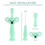 Brosse à dents pour bébé en silicone cyan 1 pièce avec 4 têtes, brosse à dents de nettoyage des dents de massage des gencives, b