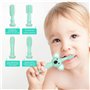 Brosse à dents pour bébé en silicone cyan 1 pièce avec 4 têtes, brosse à dents de nettoyage des dents de massage des gencives, b