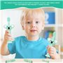 Brosse à dents pour bébé en silicone cyan 1 pièce avec 4 têtes, brosse à dents de nettoyage des dents de massage des gencives, b