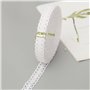 Satin Blanc Vintage Avec Bordure en Dentelle de Coton - 15 m de Bande Décorative de 2 cm - Ruban pour Couture Artisanale