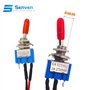 Senven 10pcs professionnelle mini commutateur à bascule avec pré-câblé, sur-arrêt à 2 positions 3 broches 3v / 5v / 12v / 220v /