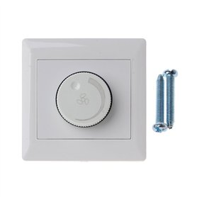 JOYKK 220V 200W Interrupteur de contrôle de la Vitesse du Ventilateur de Plafond Bouton Mural Variateur - Blanc
