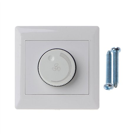 JOYKK 220V 200W Interrupteur de contrôle de la Vitesse du Ventilateur de Plafond Bouton Mural Variateur - Blanc