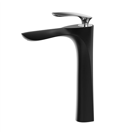 Robinet de lavabo vasque salle de bain corps haut noir Robinet lavabo monotrou Lavabo à 1 trou pour lavabo
