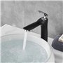 Robinet de lavabo vasque salle de bain corps haut noir Robinet lavabo monotrou Lavabo à 1 trou pour lavabo,LK75239BHC