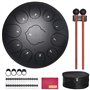 AYCLIF Tambour Handpan 12 Pouces, 13 Tons Tambour en Acier au Titane avec Maillets, Sac de Transport, Livre de Musique, etc. Idé