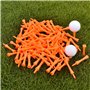 Zocipro 100 Pcs 70mm Tee Golf Plastique Orange, Durables Tees de Golf Château, pour Driver Golf, Tapis Golf et Balles de Golf Pl