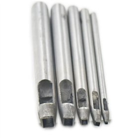 fujiyuan Lot de 5 poinçons creux en acier pour bracelet de montre avec trou carré 1 mm 2 mm 3 mm 4 mm 5 mm