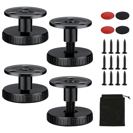 MHDUYEG Pieds de Meubles 27-40 mm Pieds Appareils Réglables 4 pièces Pieds Meubles Réglables Peuvent être Percés ou Autocollants