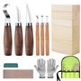 Set de couteaux à sculpter avec blocs de bois