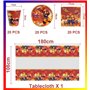 Doyomtoy Set de table de fête pour enfants Vaisselle pour fête d'anniversaire sur le thème des pompiers 61 pièces - assiettes,ta