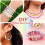 3300+ Pièces Kit Perles Plates, 20 Couleurs Lettre Faites à la Main en Argile Polymère, Colorées Rondes, pour Bijoux Enfants DIY