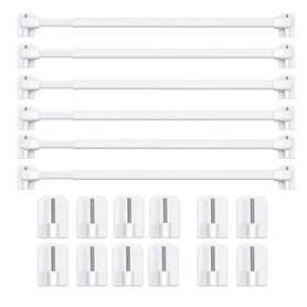 BANJILI - Lot de 6 tringles à rideaux pour fenêtre