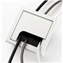 2Pcs Passe Câbles Encastrables Couvercle Passe-câble carré 80 x 80 mm avec Joint Brosse Passe Cable pour Table de Bureau Organis