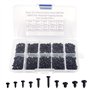 500 Pièces Noir à Tête Fraisée à Empreinte Cruciforme Vis Noir Vis à Tête Ronde en Acier au Carbone Vis Autotaraudeuse Noir Kit