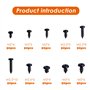 500 Pièces Noir à Tête Fraisée à Empreinte Cruciforme Vis Noir Vis à Tête Ronde en Acier au Carbone Vis Autotaraudeuse Noir Kit 
