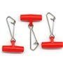 NA Lot de 40 glissières de pêche en acier inoxydable en forme de T pour pêche en mer, rouge
