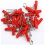 NA Lot de 40 glissières de pêche en acier inoxydable en forme de T pour pêche en mer, rouge