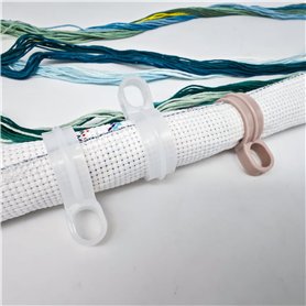 Lot de 15 supports de rouleau de tissu pour point de croix – Clip de tissu coloré pour broderie