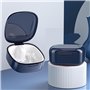katmerio Boîte à prothèses dentaires avec tamis, anti-fuite, récipient portable pour fausses dents, récipient hygiénique pour le