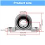 yotutun Palier Roulement, 4 Pièces 20 mm Roulement avec Support Roulements de Bloc D'oreiller Roulements Alliage de Zinc Rouleme