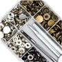 120 Pcs Boutons Pressions Metalliques 4 Coloris Bouton Pression Cuir Vêtements Pression Cuivre avec 4 Pcs Outils de Fixation pou