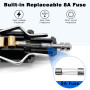 Hoembpn 2 Pcs 12V/24V Prise Allume-Cigare Fiche Universelle avec Fusible 8A,Allume-Cigare Connecteur de Prise Mâle avec écrou en