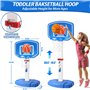 Erixazs Panier Basket Enfant & T Boule Ensemble，Panier de Basket à Hauteur Réglable pour Intérieur Extérieur，Tee Ball Set Jouets