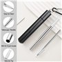 Mauepersu 4 Pcs Paille INOX,Pailles Métalliques Réutilisables 10-22,5 cm Pailles télescopiques Avec Brosse de Nettoyage et porte