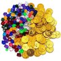 PIQIUQIU 50 pièces de pièces de Pirate, 100 pièces de Pierres précieuses de Pirate pour Enfants, pièces d'or de Pirate pour Enfa