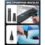Akdomart Soufflette Air Comprimé, 15 0000 tr/min Grande Vitesse Bombe Air Sec Souffleur PC, Depoussierant Ordinateur Rechargeabl