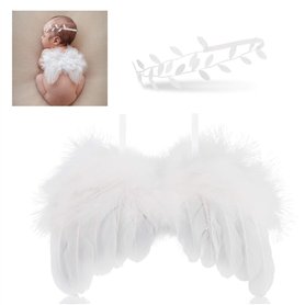 PIQIUQIU ailes d'ange avec Fleur bandeau set