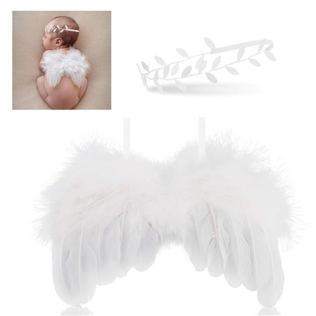 PIQIUQIU ailes d'ange avec Fleur bandeau set