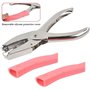 PIQIUQIU Lot de 3 perforateurs à main en métal avec poignée souple - Perforatrice de papier perforé pour l'école de bricolage - 