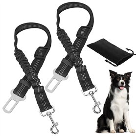 DATEFUN Ceinture Chien Voiture - 2 Pièces Ceinture Securite Chien Voiture avec Absorption des Chocs et Sac de Rangement - Réglab