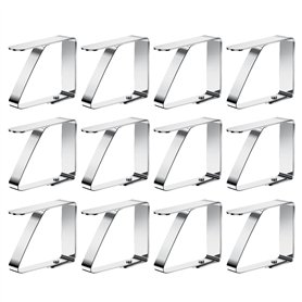 12 pièces Pinces à Nappe Acier Inoxydable