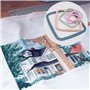 Lot de 5 cercles à broder rectangulaires carrés - Outil de couture pour artisanat - Couture pratique (multicolore) - Avec aiguil