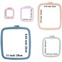 Lot de 5 cercles à broder rectangulaires carrés - Outil de couture pour artisanat - Couture pratique (multicolore) - Avec aiguil