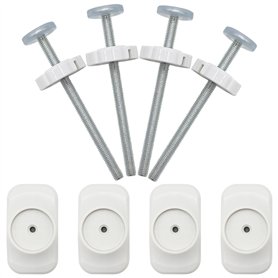 Lot de 4 Vis à Pression et 4 Tampons de Protection Murale de Sécurité